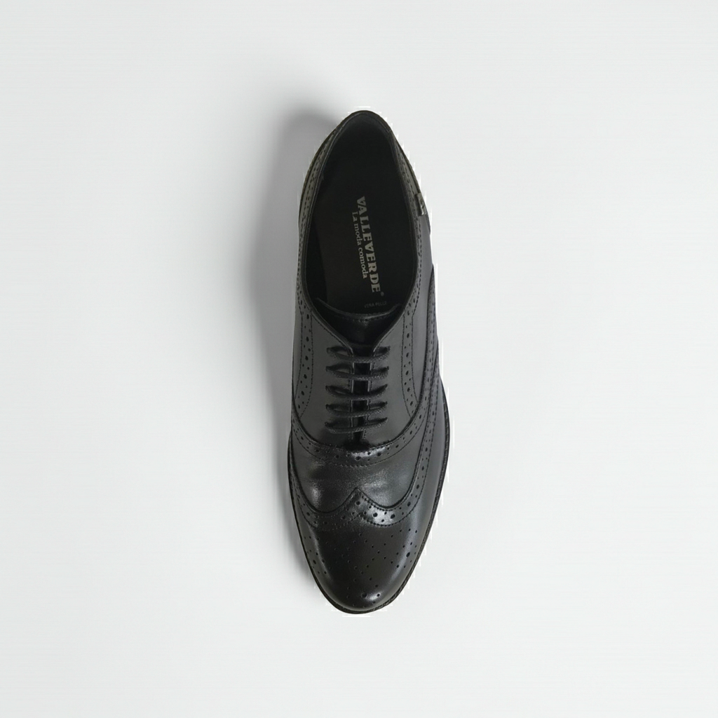 Scarpa inglesina Oxford Donna Valleverde Vera Pelle Nero - 39 (EU)