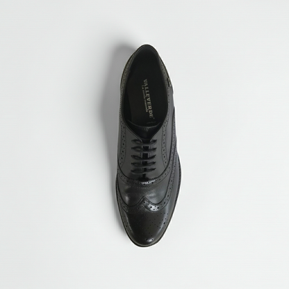 Scarpa inglesina Oxford Donna Valleverde Vera Pelle Nero - 39 (EU)