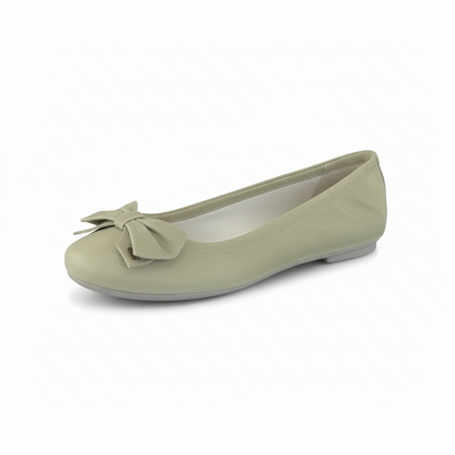 Ballerine Pistacchio NeroGiardini P409831D Vera Pelle Scamosciata con fiocco