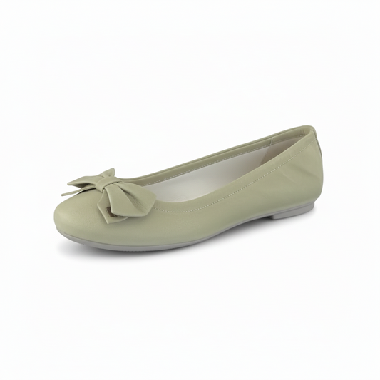 Ballerine Pistacchio NeroGiardini P409831D Vera Pelle Scamosciata con fiocco
