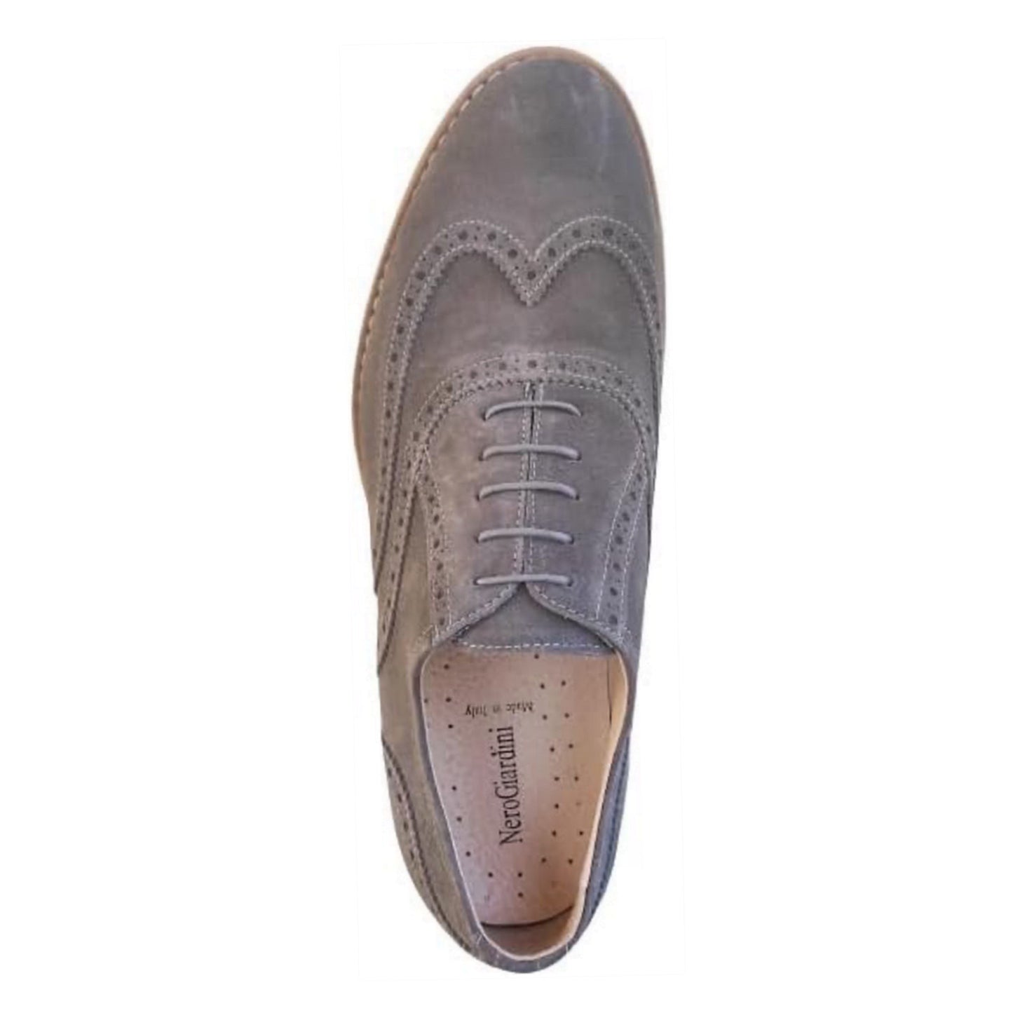 Scarpe inglesine Oxford Uomo NeroGiardini P603970U Vera Pelle Grigio Pietra - 42 EU