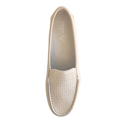 Mocassini con Zeppa Donna Cinzia Soft 001 Vera Pelle Beige Perlato