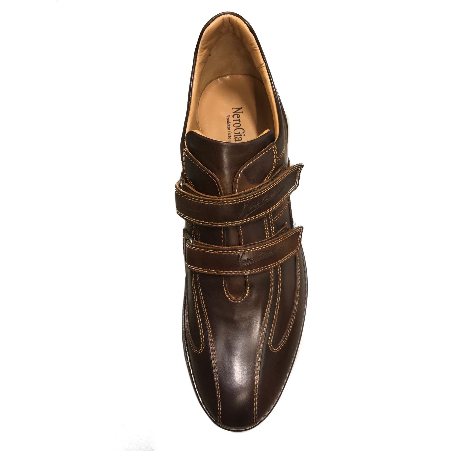 Sneakers scarpa con chiusura a strappo Uomo NeroGiardini 09261 in vera pelle - Color Marrone