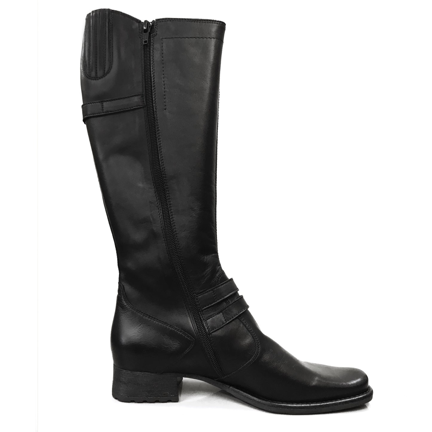 Stivali Donna NeroGiardini 00520 Tacco a blocco basso, Vera Pelle, Cerniera Zip - Colore Nero