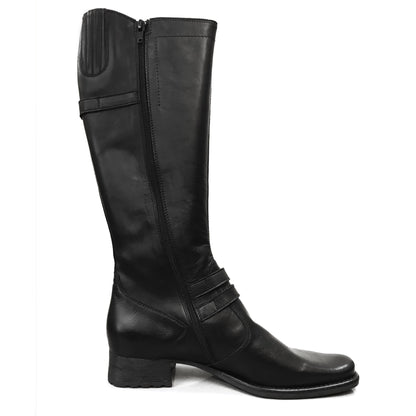 Stivali Donna NeroGiardini 00520 Tacco a blocco basso, Vera Pelle, Cerniera Zip - Colore Nero