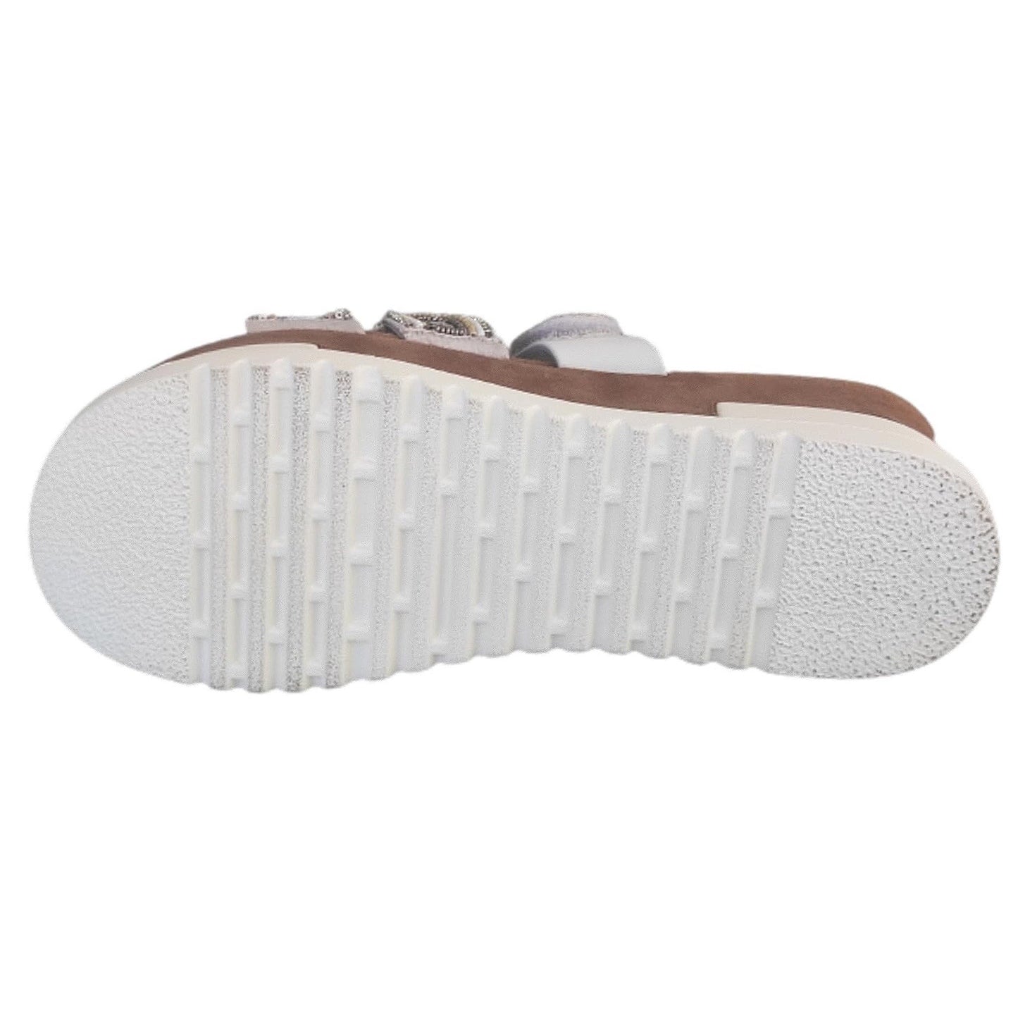 Ciabatte Donna Cinzia Soft 1012 Tre fasce Vera Pelle Bianco zeppa Camoscio