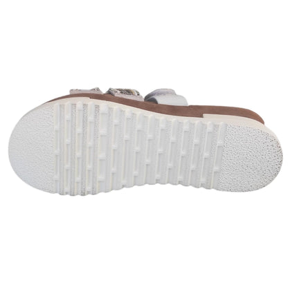Ciabatte Donna Cinzia Soft 1012 Tre fasce Vera Pelle Bianco zeppa Camoscio