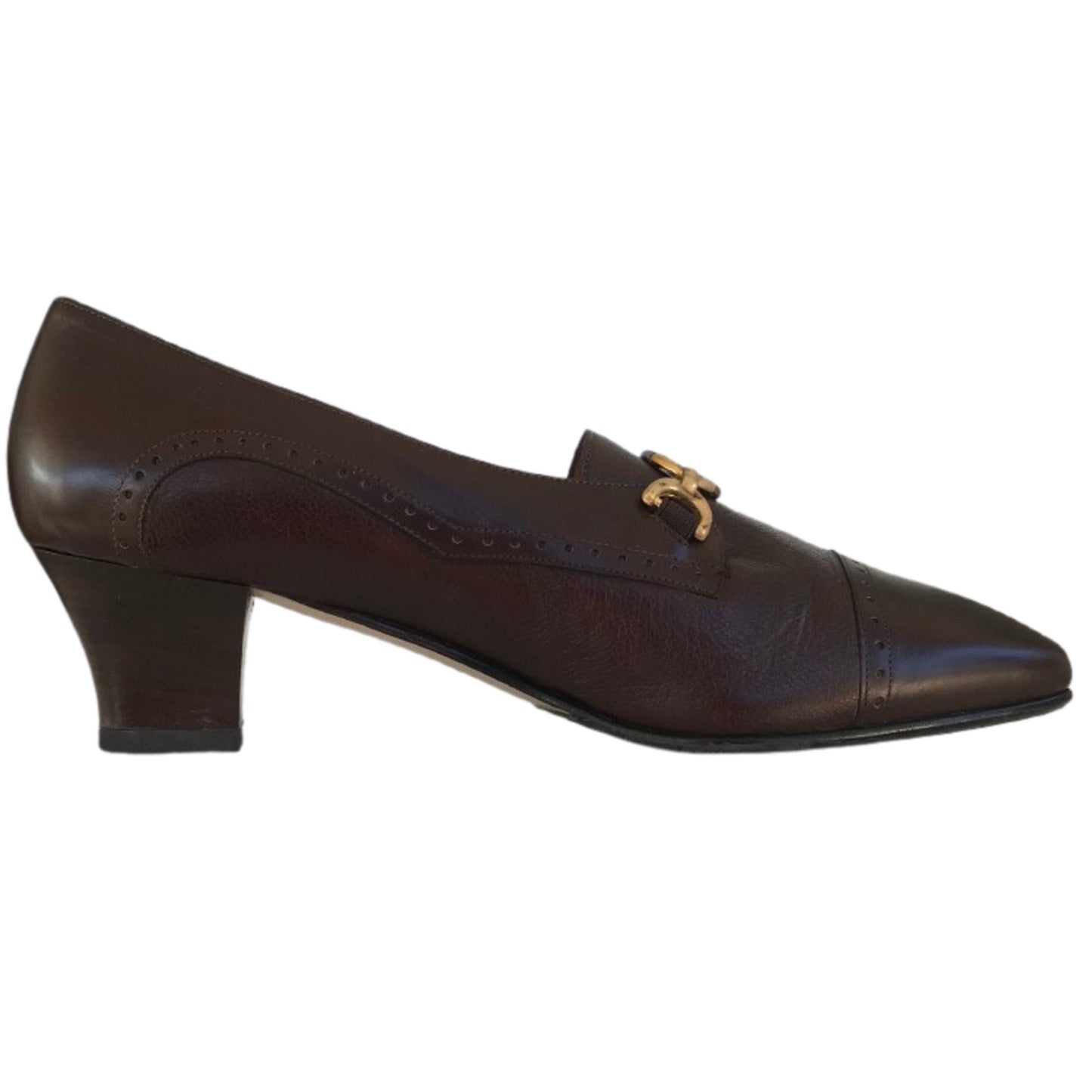 Scarpe Donna Confort, 1602, Vera Pelle, Marrone, Accessorio Oro