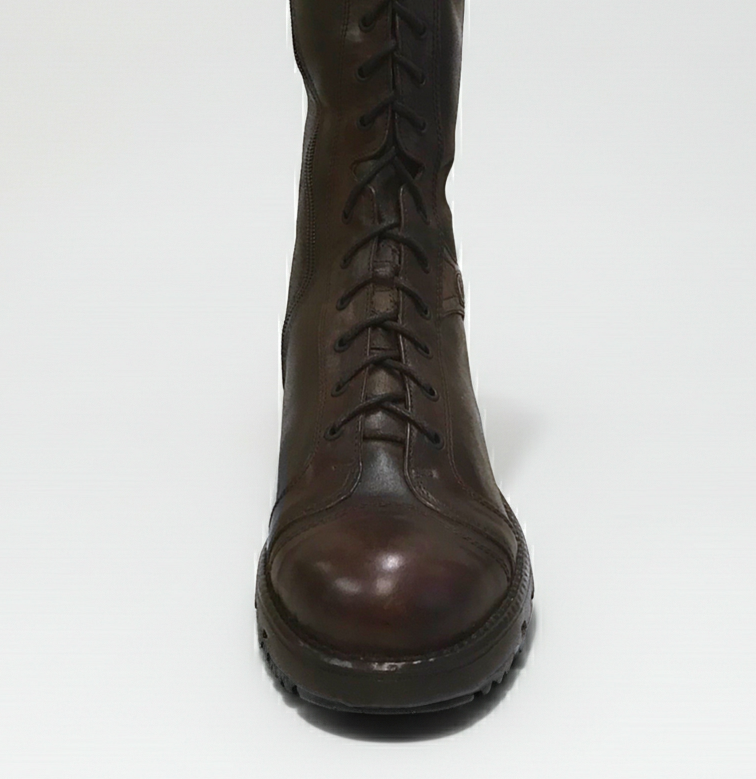 Stivali Anfibi Donna NeroGiardini Stivale 00460 Vera Pelle, Fondo Gomma, Cerniera Zip, Lacci, Marrone Testa di Moro - Numero 39 ( EU)