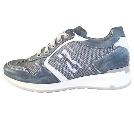 Sneakers Donna NeroGiardini P207022D Vera Pelle e Tessuto Blu Navy e Bianco