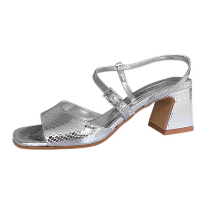 Sandalo Elegante PREGUNTA 2412053 002 Argento - Tacco 5 cm Comfort