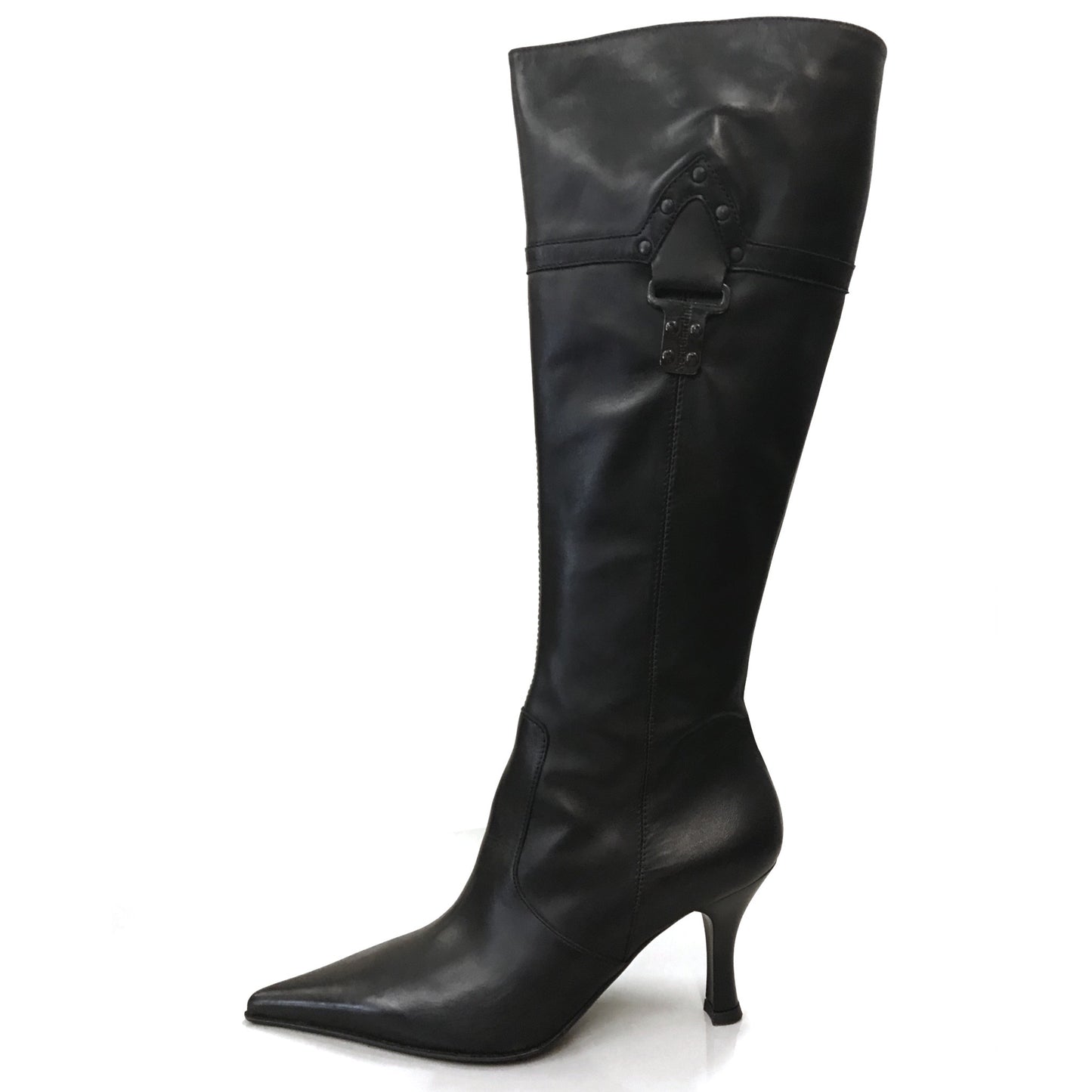 Stivali con tacco a spillo NeroGiardini 00630 Vera Pelle, Cerniera zip, Elastico - Colore Nero