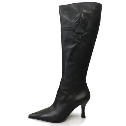 Stivali con tacco a spillo NeroGiardini 00630 Vera Pelle, Cerniera zip, Elastico - Colore Nero
