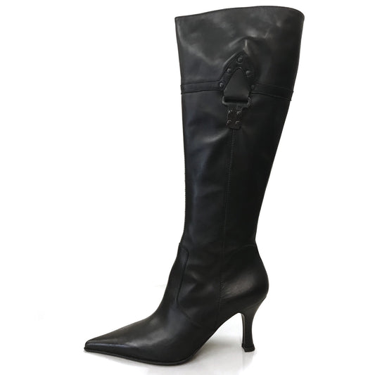 Stivali con tacco a spillo NeroGiardini 00630 Vera Pelle, Cerniera zip, Elastico - Colore Nero
