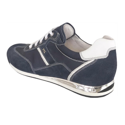 Sneakers Stringata Uomo NeroGiardini P604011U Vera Pelle Scamosciata Blu