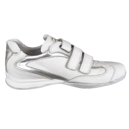 Sneakers con Strappo Uomo NeroGiardini 07668 Vera Pelle Bianco