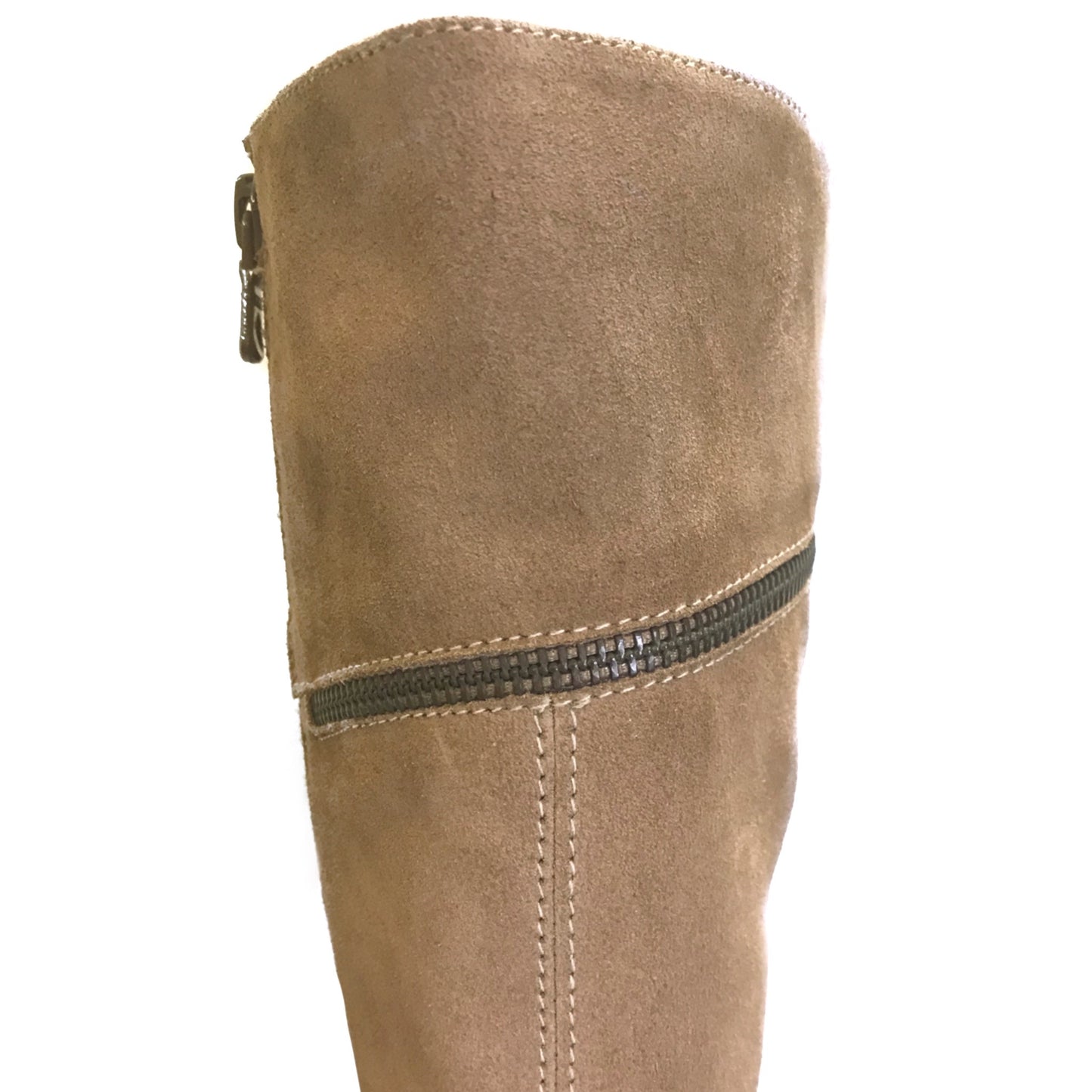 Stivali Donna NeroGiardini A005205D Vera Pelle Scamosciata, Tacco alto a blocco, Plateau, Cerniera Zip, Lacci - Colore Beige Cammello