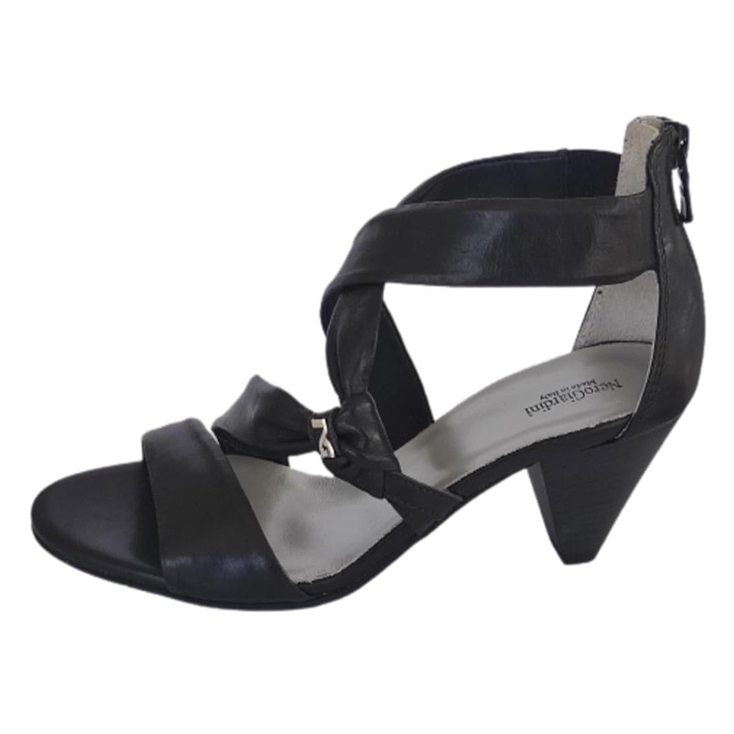 Sandali Donna NeroGiardini P308820D in Nappa Nero Tacco a cono