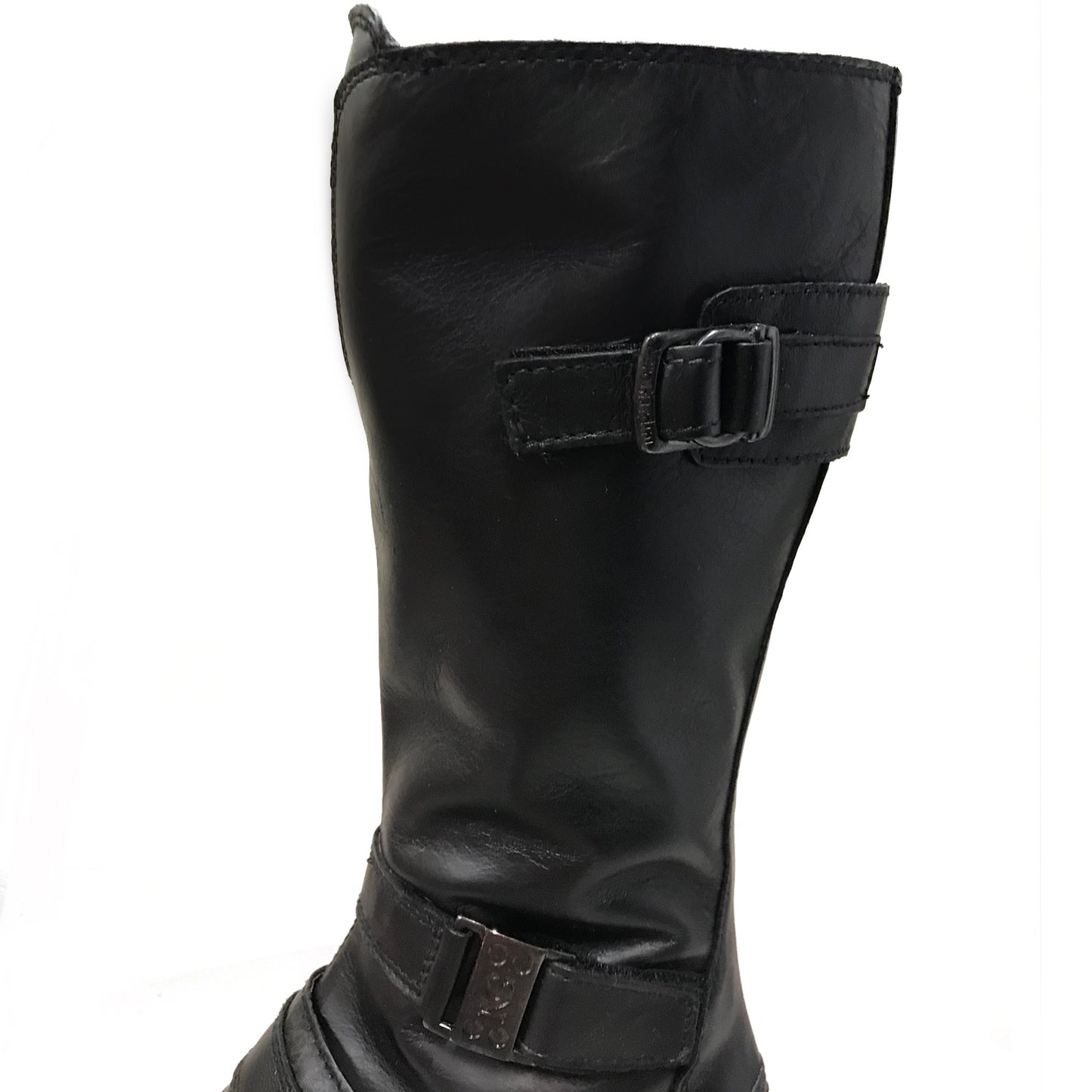 Stivali Bikers Donna NeroGiardini 00171 in Vera Pelle, Altezza a mezza gamba, Cerniera Zip e Tripla Fibbia - Colore Nero