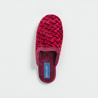 Cinzia Soft ED13018 Pantofole Donna, Velour Bordeaux, Comfort con Suola Ergonomica