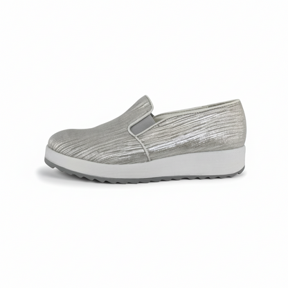Sneakers Donna Cinzia Soft 25581 Argento con Elastici Laterali - 39 (EU)