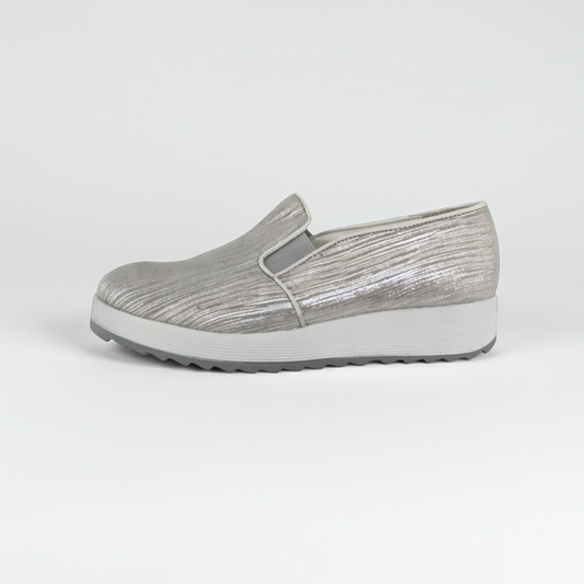 Sneakers Donna Cinzia Soft 25581 Argento con Elastici Laterali - 39 (EU)