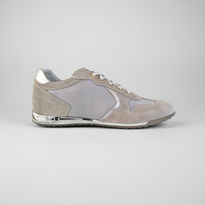Sneakers Donna NeroGiardini P308452D Vera Pelle Beige con fondo specchiato