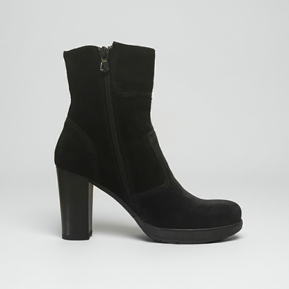 Stivaletti Neri Donna NeroGiardini A005205D - Tacco a blocco 8 cm con Plateau, Vera Pelle in camoscio - Numero 36