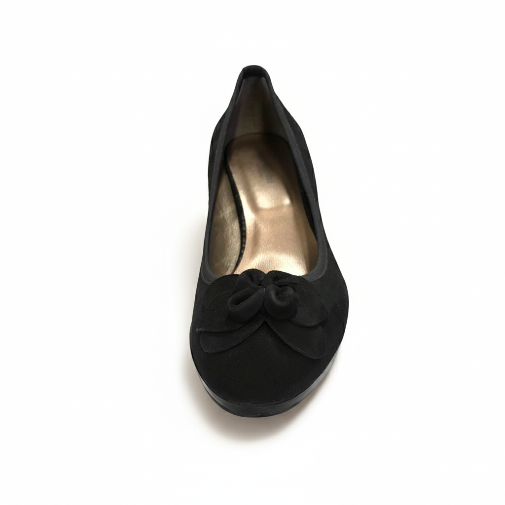 Dècolletè Donna NeroGiardini A208080D Tacco 7 cm con Plateau, Fiore apllicato, Camoscio Nero