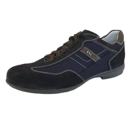 Sneakers Uomo NeroGiardini P704780U Vera Pelle Scamosciata Tessuto Blu Indios