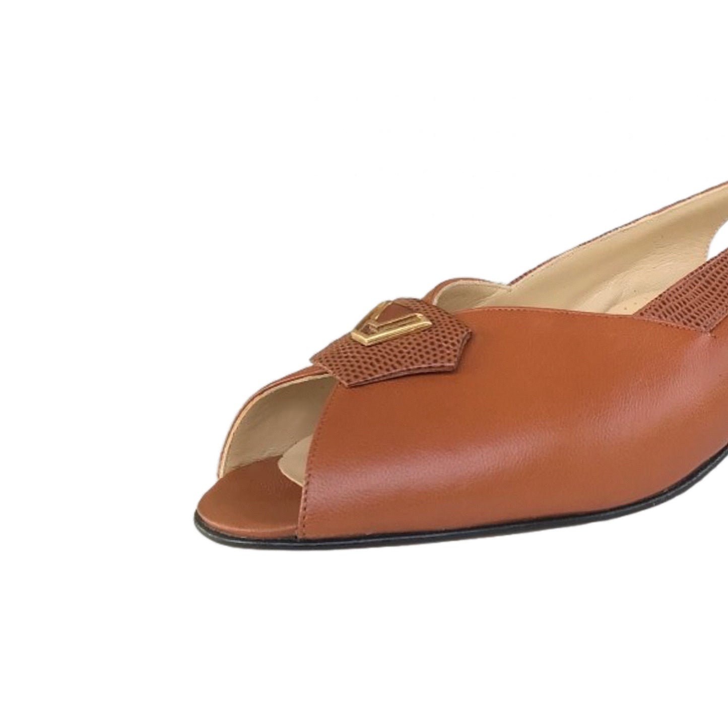 Sandali Lady Confort 1314 Vera Pelle Nappa e Cuoio, Tacco 4 cm - 37.5 EU