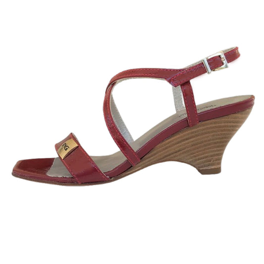 Sandali con zeppa NeroGiardini Vera Pelle Naplak - Rosso Bordeaux