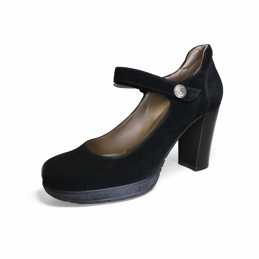 Dècolletè NeroGiardini A005200D Donna - Tacco a Blocco 9 cm con Plateau, Stile Mary Jane, Cinturino, Nero - Numero 38 (EU)