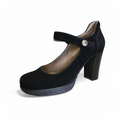 Dècolletè NeroGiardini A005200D Donna - Tacco a Blocco 9 cm con Plateau, Stile Mary Jane, Cinturino, Nero - Numero 38 (EU)