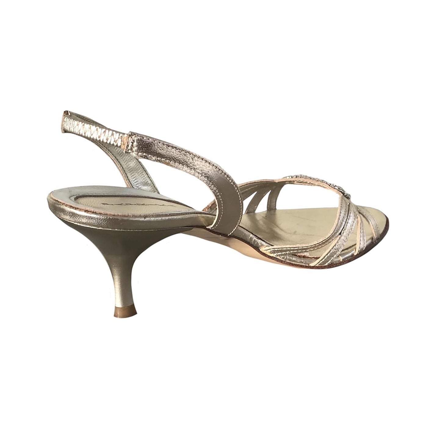 Sandali gioiello Paprika Platino Vera Pelle con cinturino elasticizzato