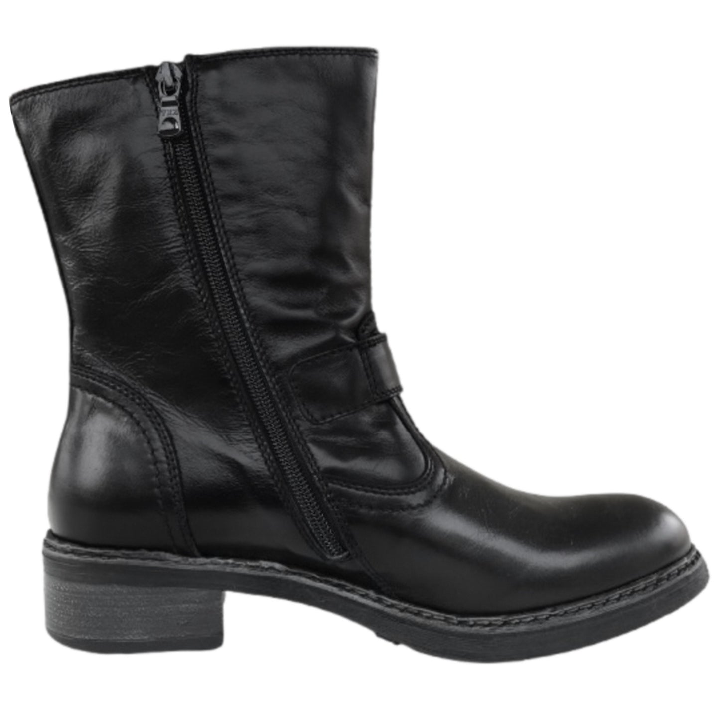 Bikers NeroGiardini A513963D Vera Pelle, Nero, con doppia fibbia