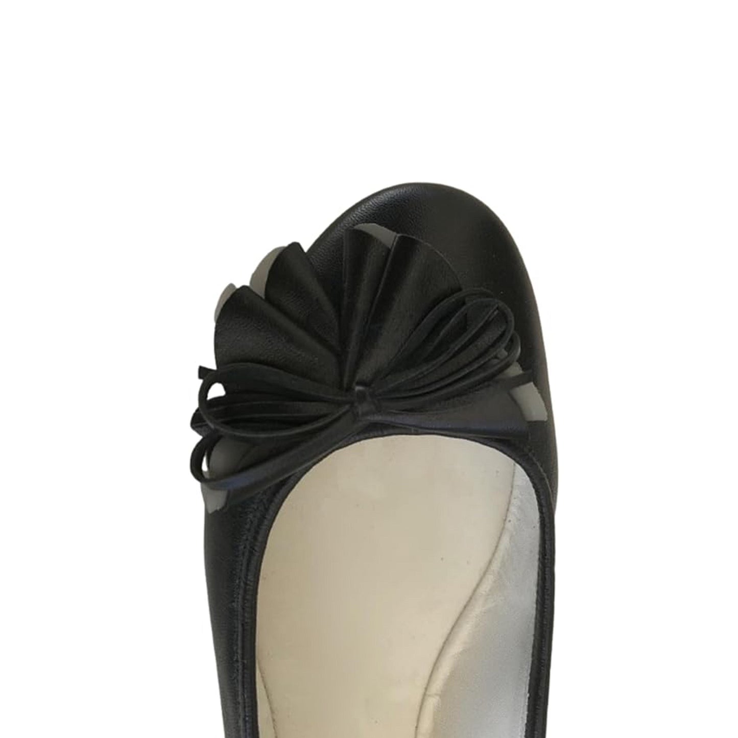 NeroGiardini Ballerine Donna P308421D in Vera Pelle Nero con Fiore Decorativo, 38 EU