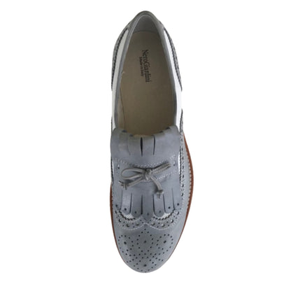Scarpe Inglesine Estive Donna NeroGiardini P717192D Navy Bianco