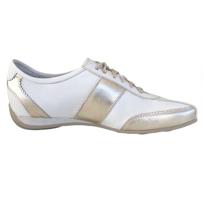 Sneakers Donna NeroGiardini 00275 Vera Pelle Bianco e Oro