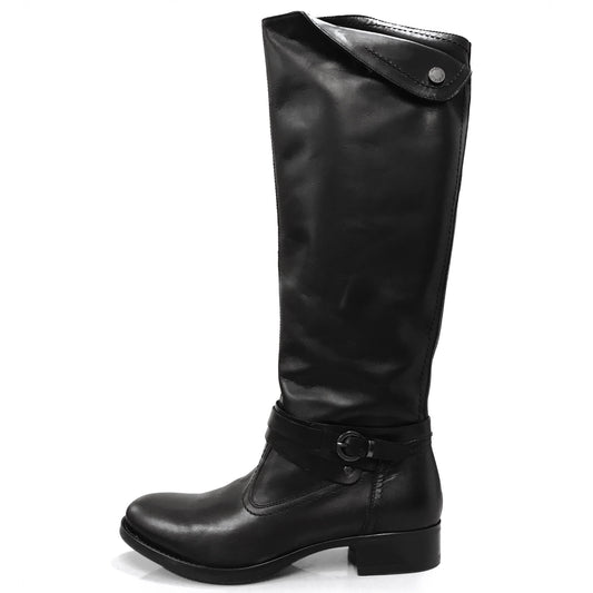 Stivali Cavallerizza NeroGiardini A309210D Vera Pelle, Cerniera Zip, Fibbia, Nero - Numero 38