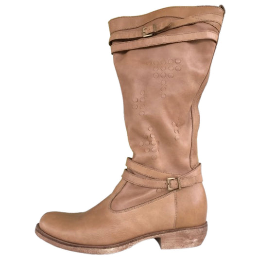 Stivali Donna NeroGiardini P105971D Vera a pelle Marrone Cuoio Fondo Gomma