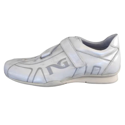 Sneakers con Strappo Uomo NeroGiardini 07647 Vera Pelle Argento - 40 EU