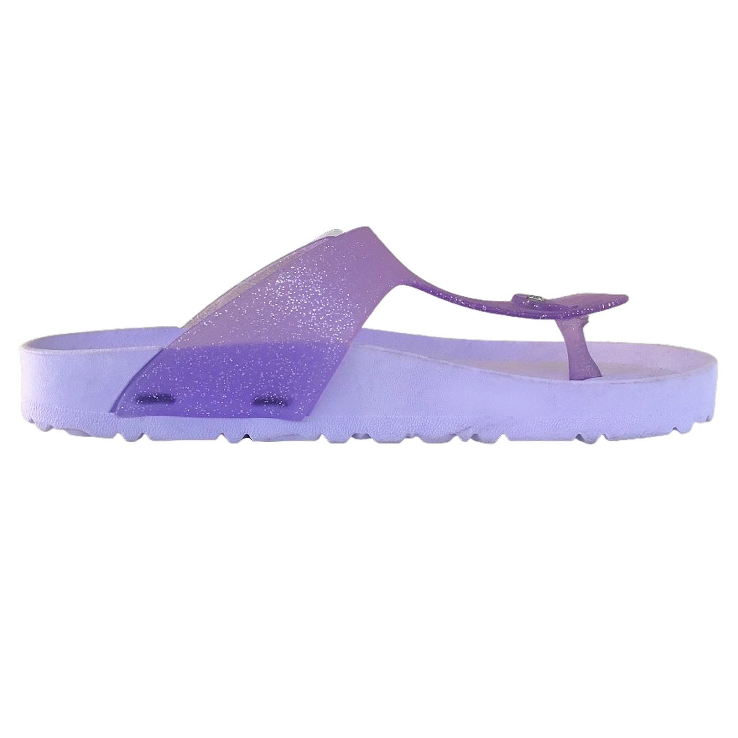 Ciabatte Donna Infradito Comfort con Glitter, Lilla, Sandali da Spiaggia e da Passeggiata