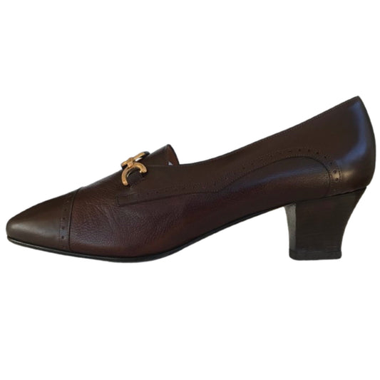 Scarpe Donna Confort, 1602, Vera Pelle, Marrone, Accessorio Oro