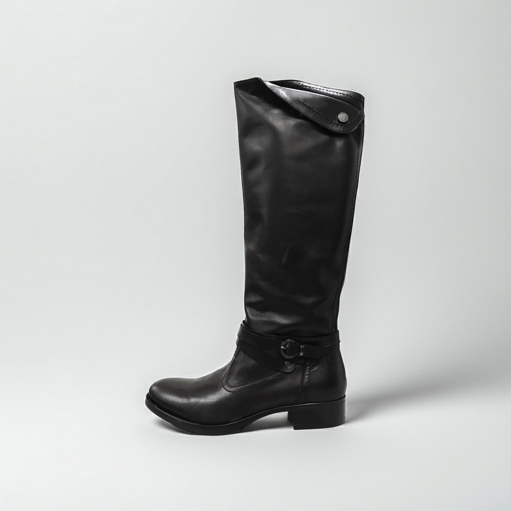 Stivali Cavallerizza NeroGiardini A309210D Vera Pelle, Cerniera Zip, Fibbia, Nero - Numero 38