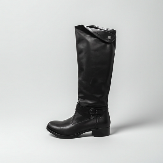 Stivali Cavallerizza NeroGiardini A309210D Vera Pelle, Cerniera Zip, Fibbia, Nero - Numero 38