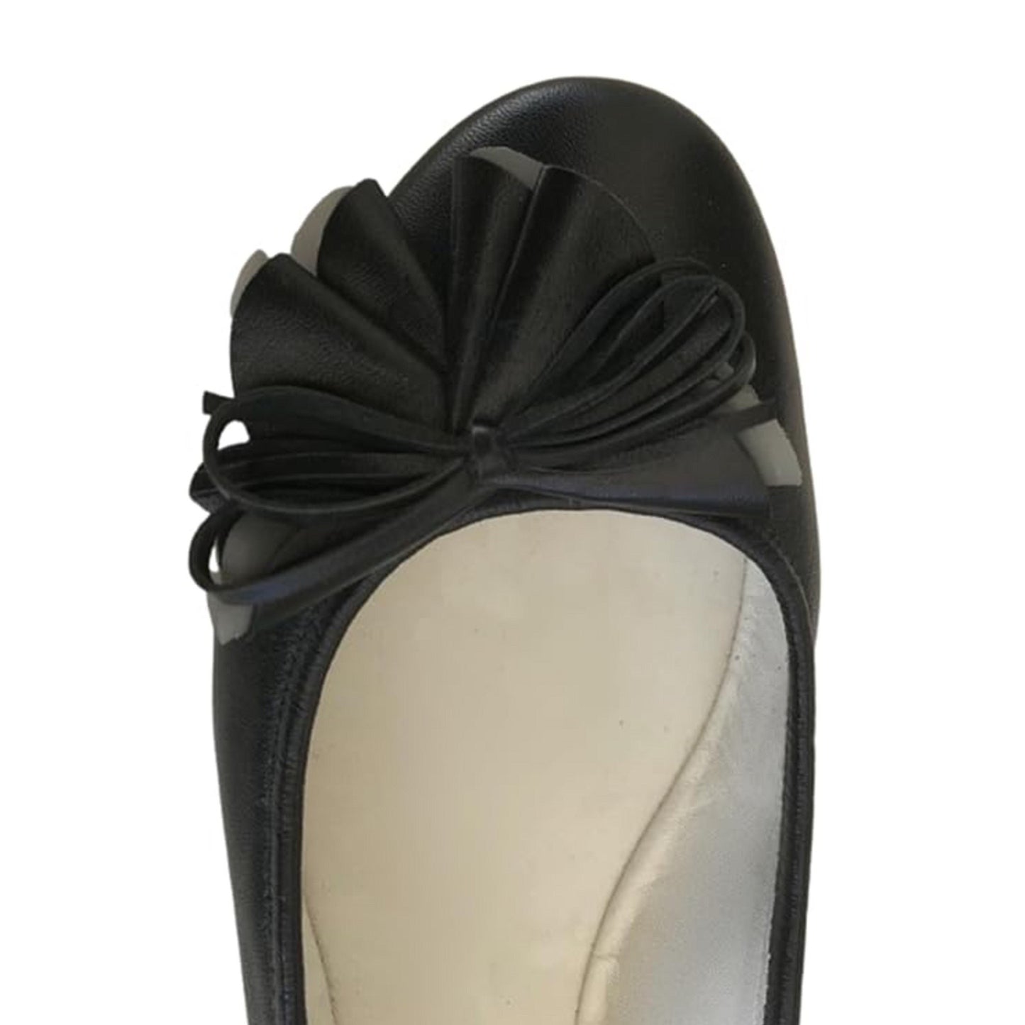 NeroGiardini Ballerine Donna P308421D in Vera Pelle Nero con Fiore Decorativo