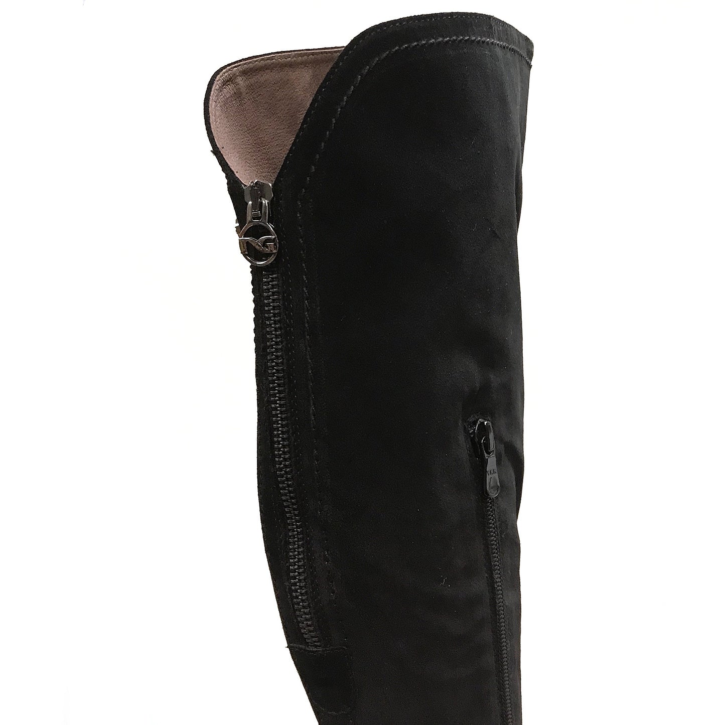 Stivali sopra al ginocchio Donna NeroGiardini A005205D - in Vera Pelle scamosciata, con plateau, cerniera zip, Tacco 9 cm, Nero