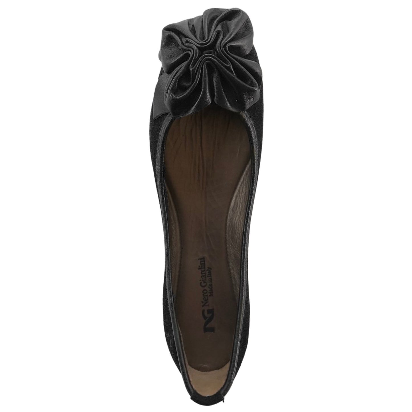NeroGiardini Ballerine Donna A207600D in Camoscio Nero con Fiocco Decorativo, Scarpe Basse Eleganti