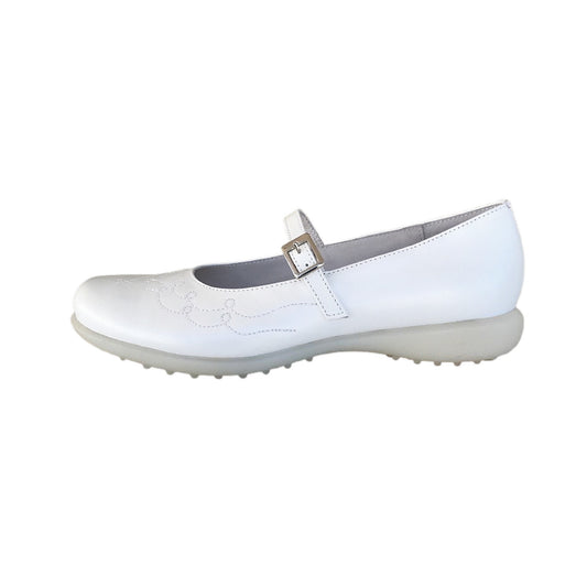 Ballerine con cinturino Cricket 1903 Vera Pelle Bianco Perlato